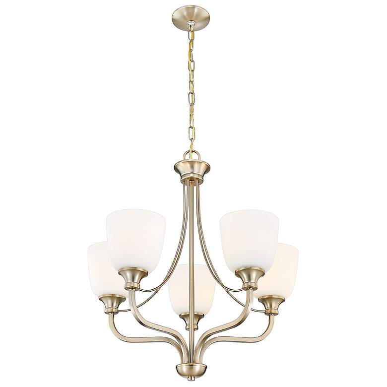 Image 1 Millennium Lighting Alberta 5 Light Chandelier Fixture in Modern Gold