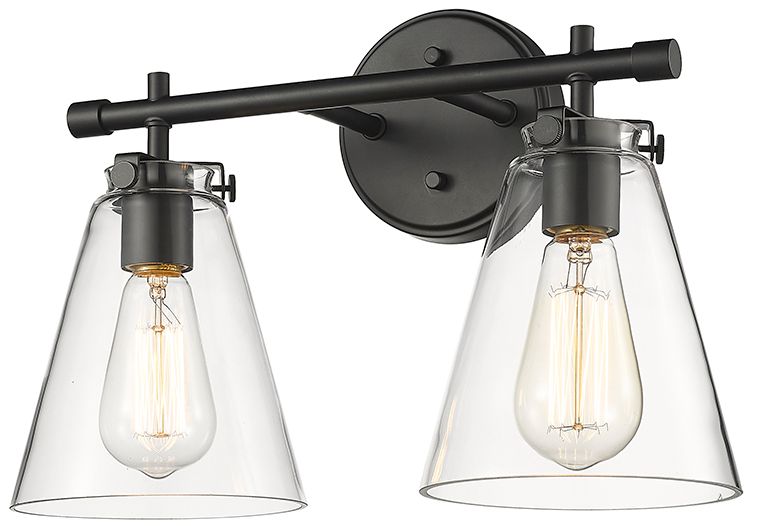 Image 2 Millennium Lighting Aliza 2 Light Vanity Fixture in Matte Black more views