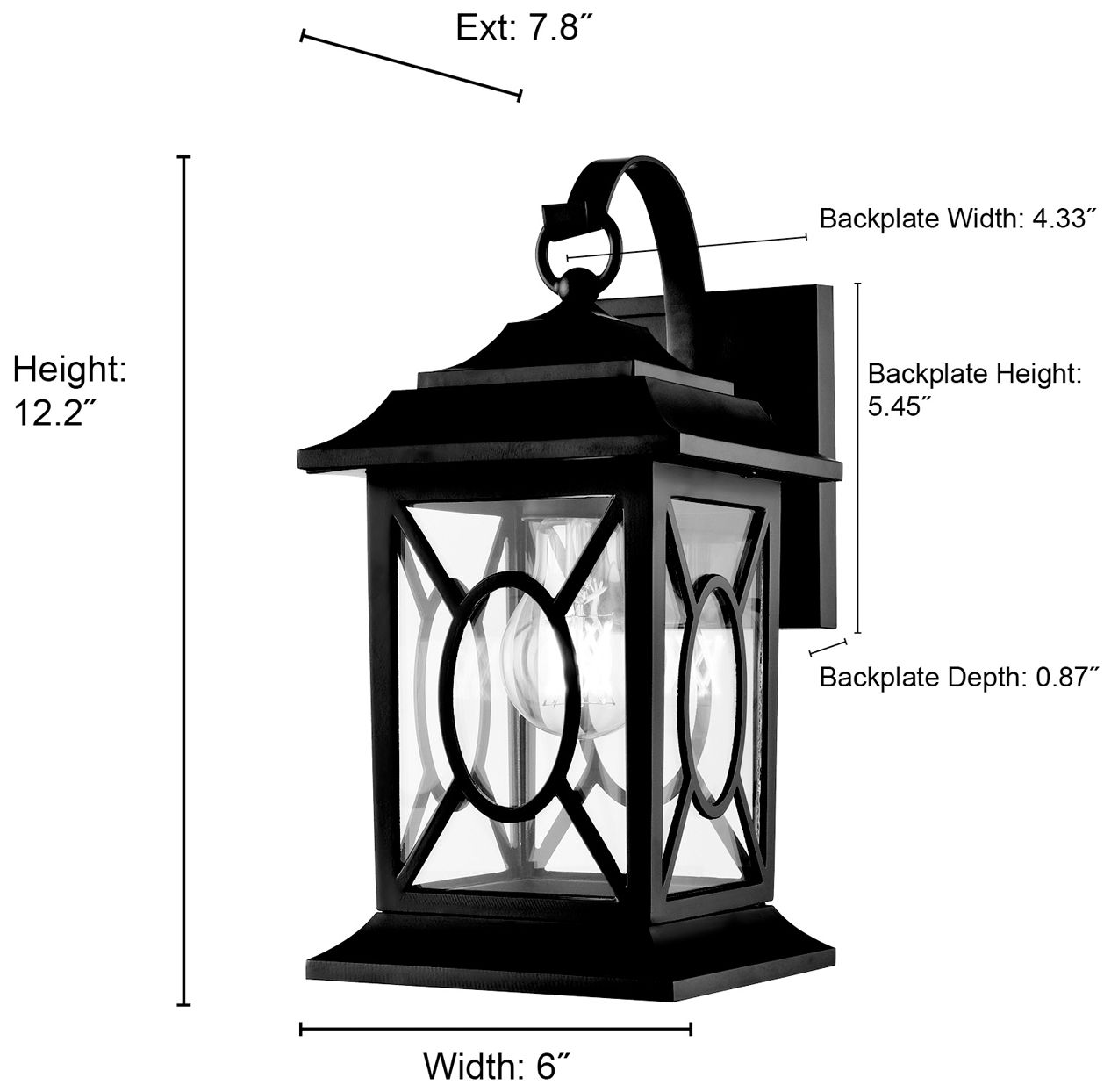 Image 7 Millennium Lighting Allbert 1-Light Outdoor Wall Sconce in Black more views