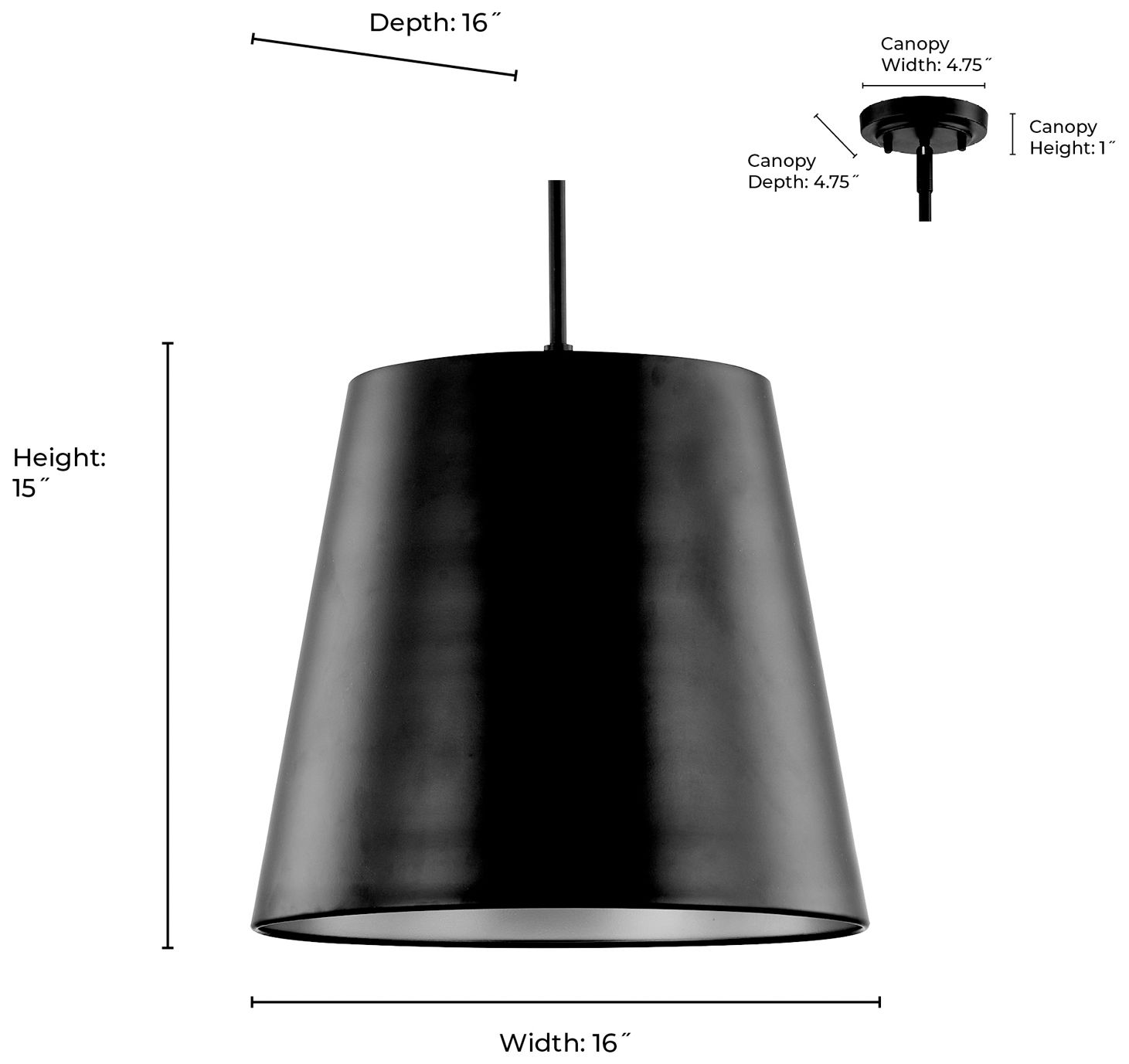 Image 5 Millennium Lighting Allson 3-Light Pendant in Matte Black more views