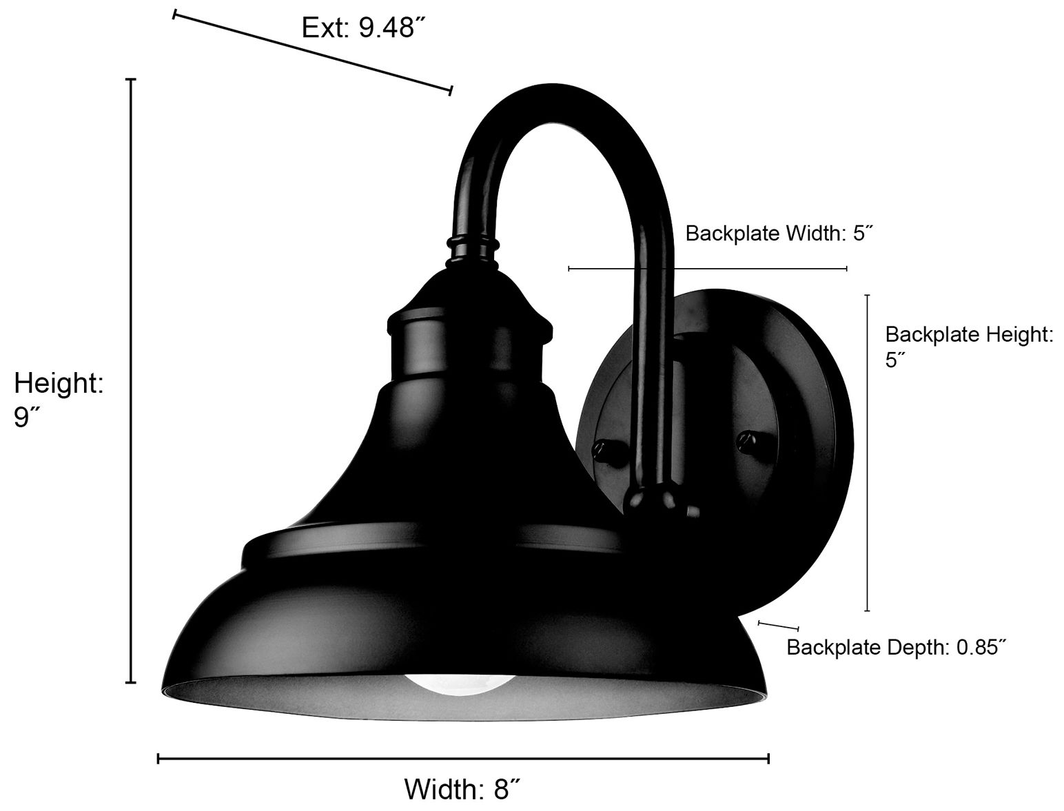 Image 7 Millennium Lighting Alvii 1-Light Outdoor Wall Sconce in Black more views