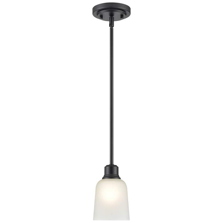 Image 1 Millennium Lighting Amberle 1 Light Mini-Pendant Fixture in Matte Black
