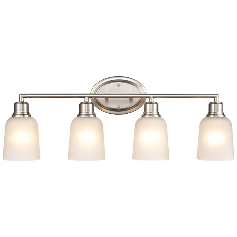 Image 1 Millennium Lighting Amberle 28" Nickel 4-Light Bathroom Fixture