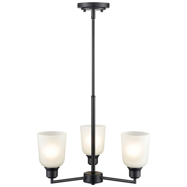 Image 1 Millennium Lighting Amberle 3 Light Chandelier Fixture in Matte Black