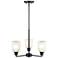 Millennium Lighting Amberle 3 Light Chandelier Fixture in Matte Black