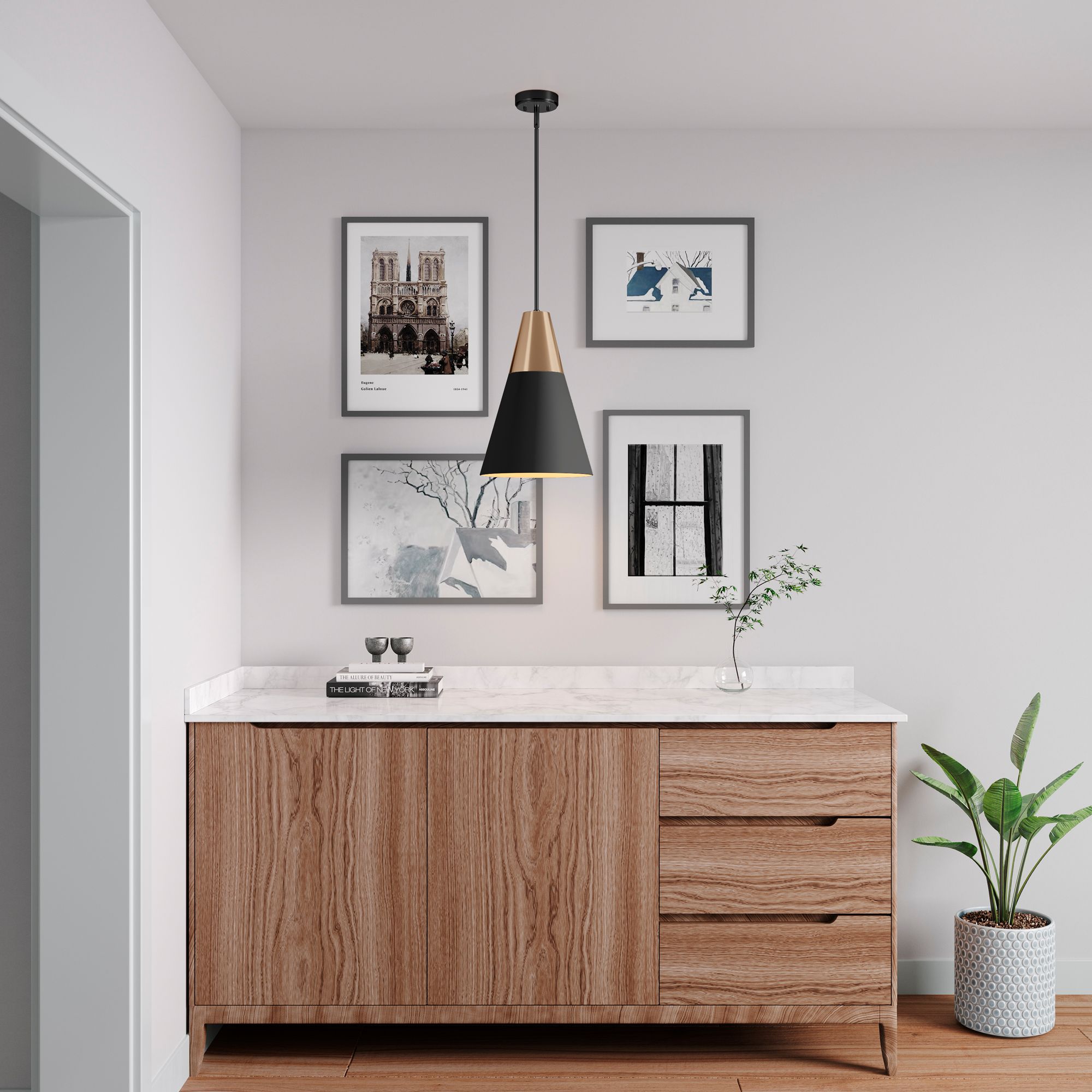 Image 6 Millennium Lighting Annos 1 Light Pendant Fixture Matte Black more views