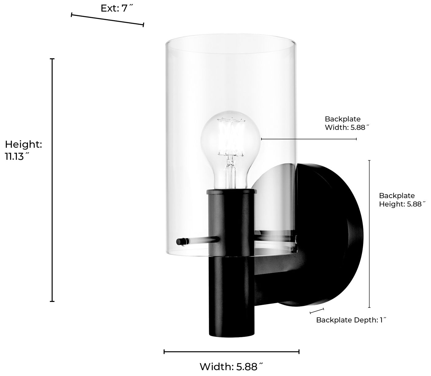 Image 2 Millennium Lighting Apolla 1-Light Indoor Wall Sconce in Matte Black more views