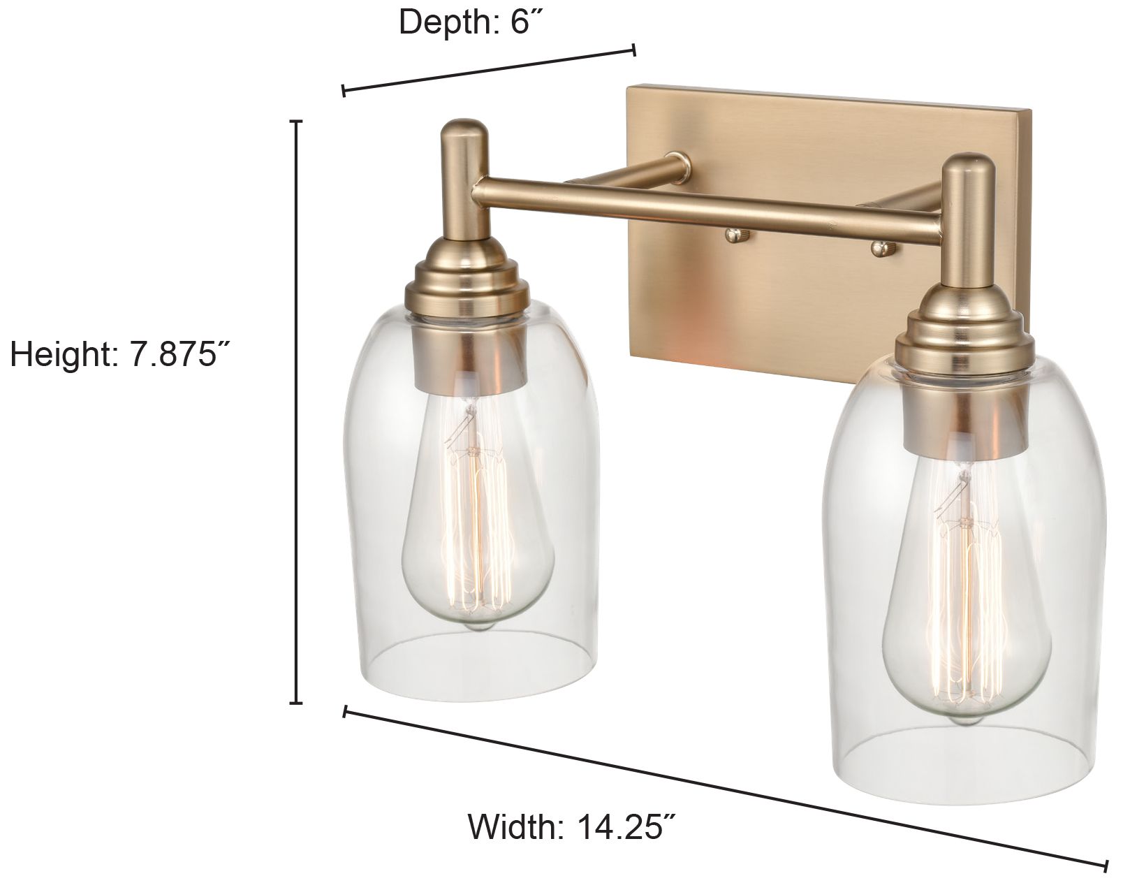 Image 5 Millennium Lighting Arlett 2 Light Vanity Fixture in Brushed Nickel more views