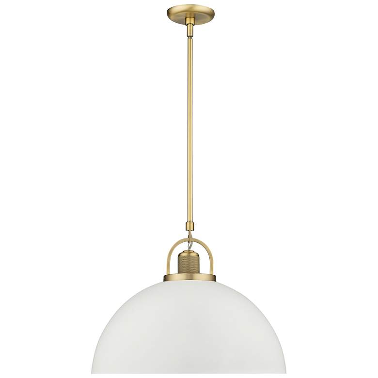 Image 1 Millennium Lighting Artistan 1-Light Pendant in Vintage Brass/Matte White