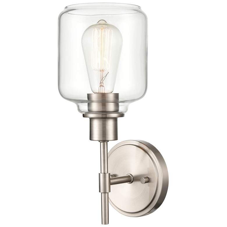 Image 1 Millennium Lighting Asheville 1 Light 12.5 inch Wall Sconce in Satin Nicke