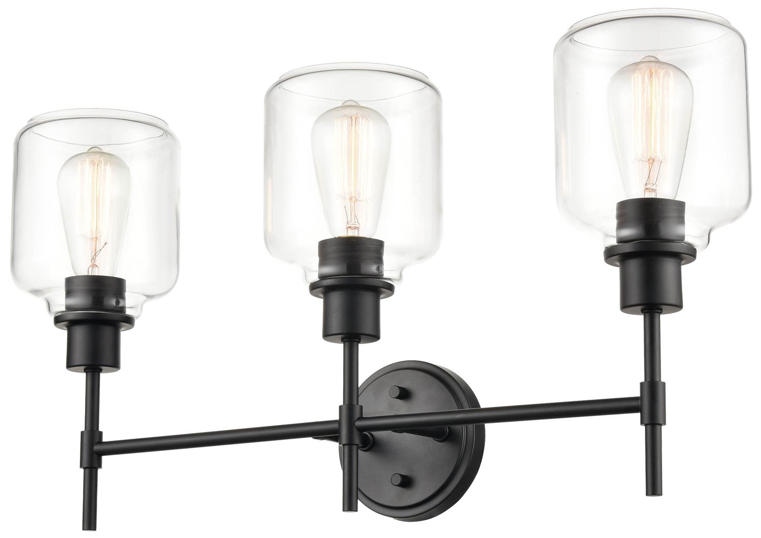 Image 2 Millennium Lighting Asheville 3 Light 25" Vanity Fixture Matte Black more views