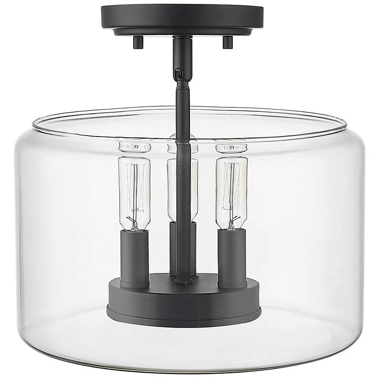 Image 4 Millennium Lighting Asheville 3 Light Semi-Flush Ceiling Mount Black more views