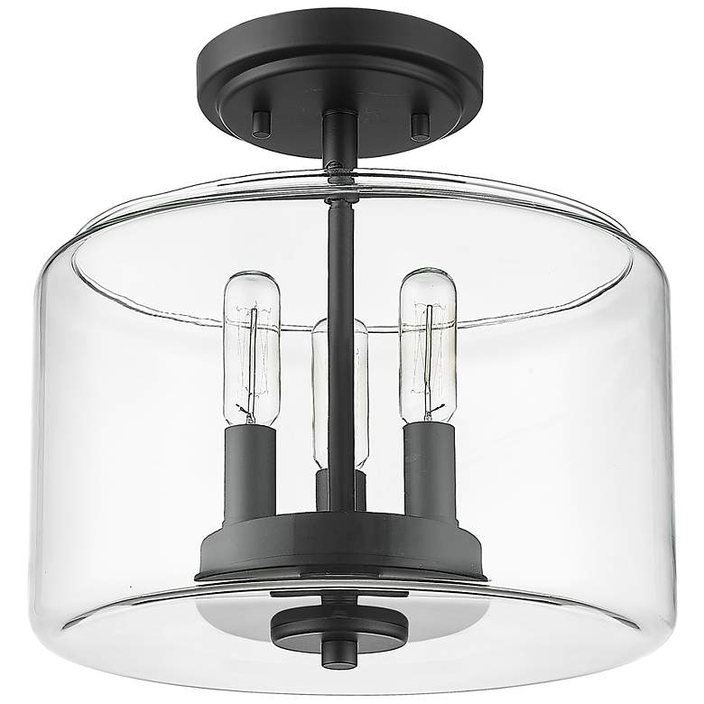 Image 5 Millennium Lighting Asheville 3 Light Semi-Flush Ceiling Mount Black more views