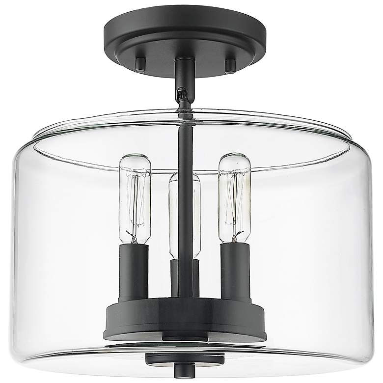 Image 6 Millennium Lighting Asheville 3 Light Semi-Flush Ceiling Mount Black more views