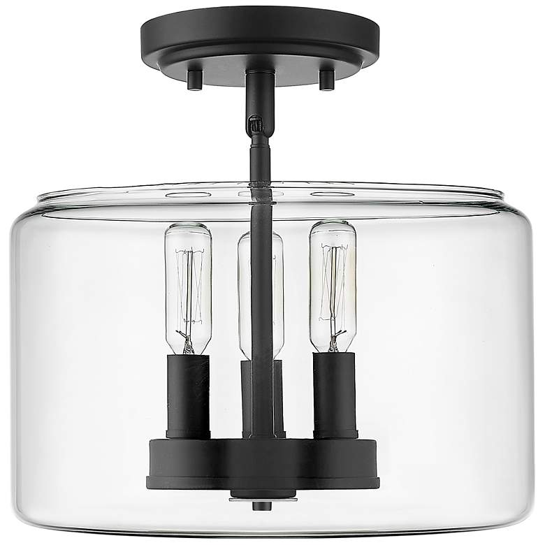 Image 7 Millennium Lighting Asheville 3 Light Semi-Flush Ceiling Mount Black more views