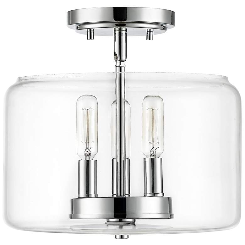 Image 1 Millennium Lighting Asheville 3 Light Semi-Flush Ceiling Mount Chrome