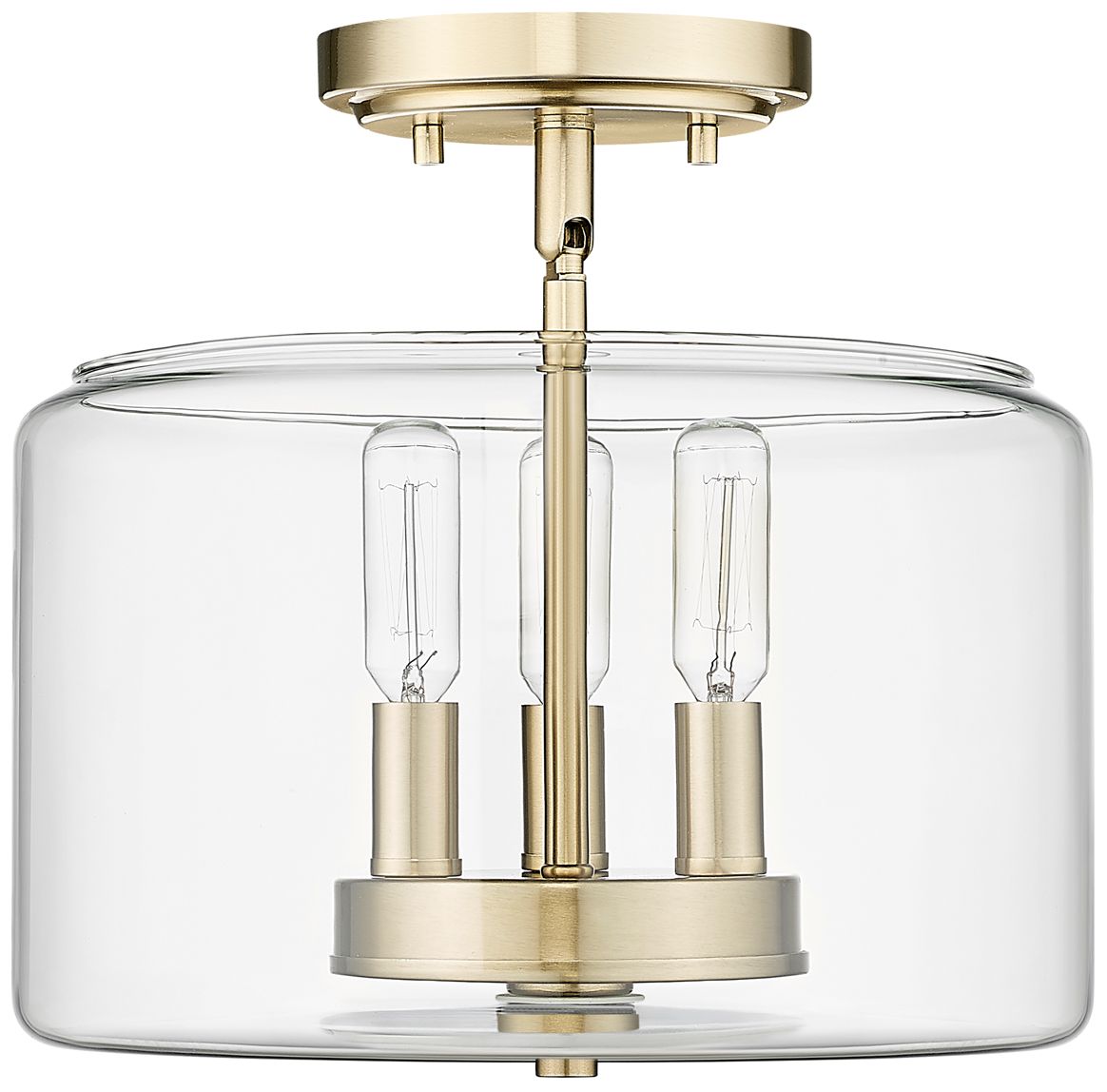 Millennium Lighting Asheville 3 Light SemiFlush Ceiling Mount Gold