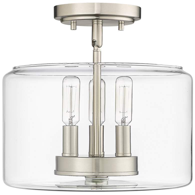 Image 1 Millennium Lighting Asheville 3 Light Semi-Flush Ceiling Mount Nickel