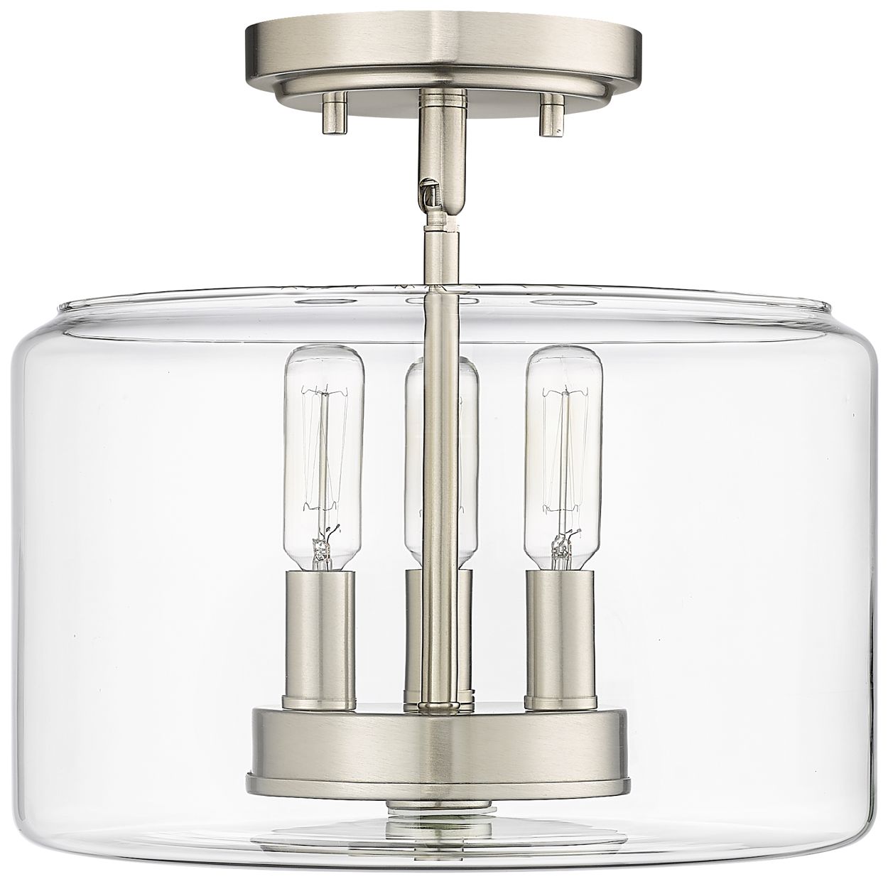 Image 2 Millennium Lighting Asheville 3 Light Semi-Flush Ceiling Mount Nickel more views