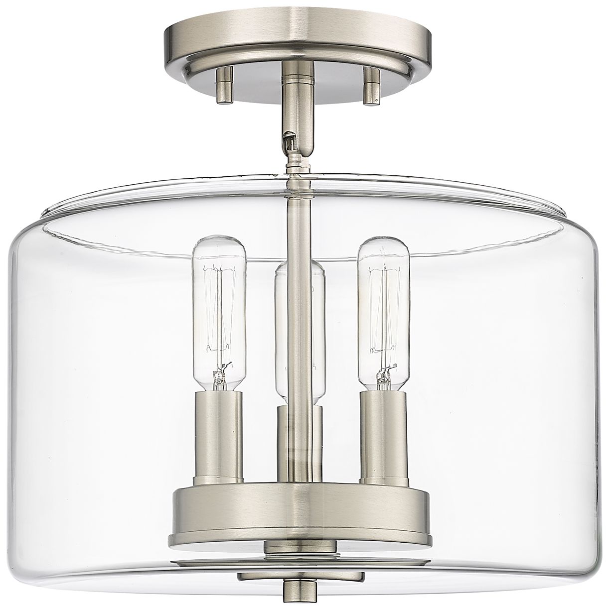 Image 3 Millennium Lighting Asheville 3 Light Semi-Flush Ceiling Mount Nickel more views