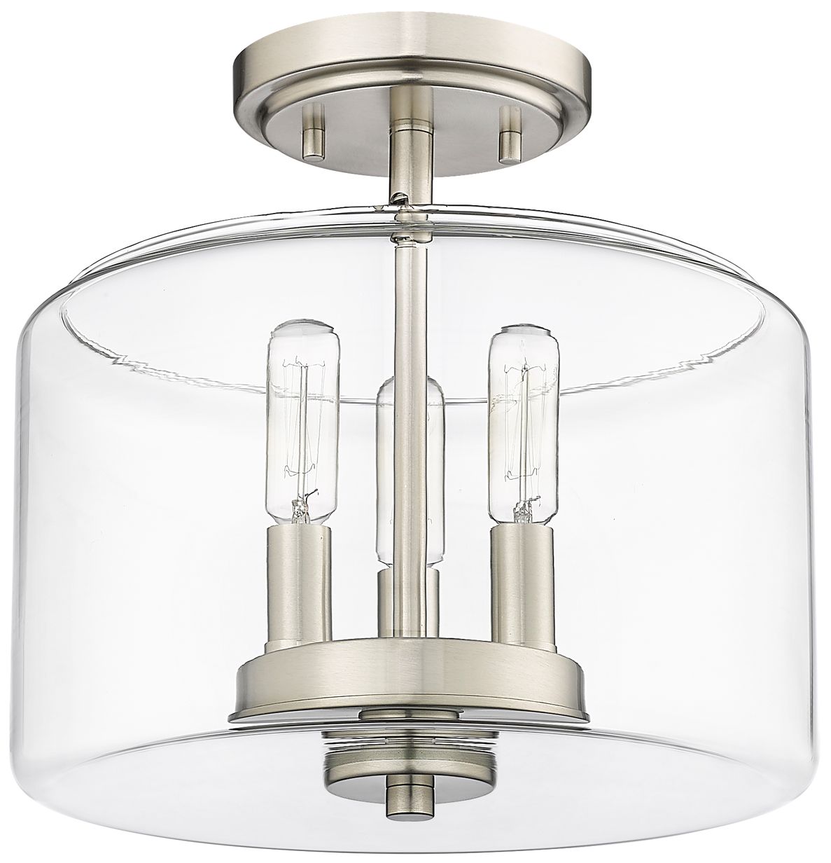 Image 4 Millennium Lighting Asheville 3 Light Semi-Flush Ceiling Mount Nickel more views