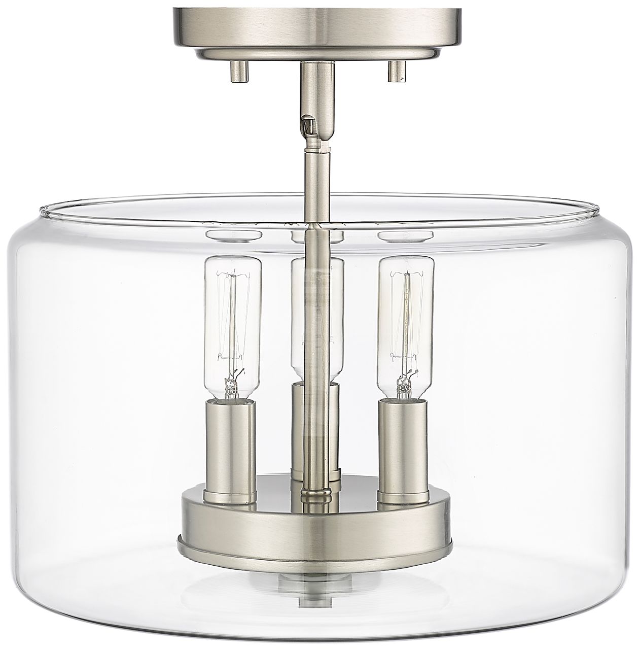 Image 5 Millennium Lighting Asheville 3 Light Semi-Flush Ceiling Mount Nickel more views