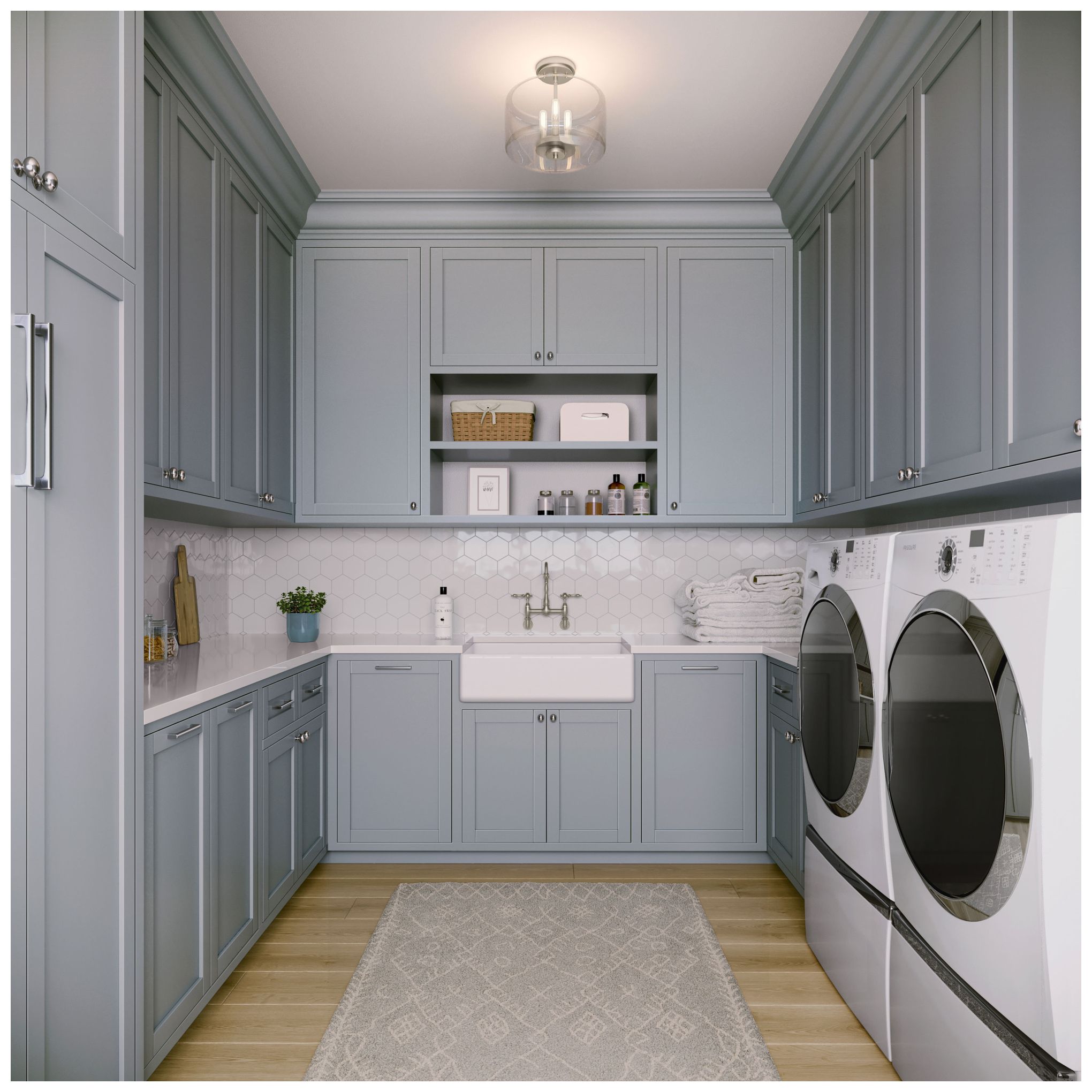 Millennium Lighting Asheville 3 Light Semi-Flush Ceiling Mount Nickel