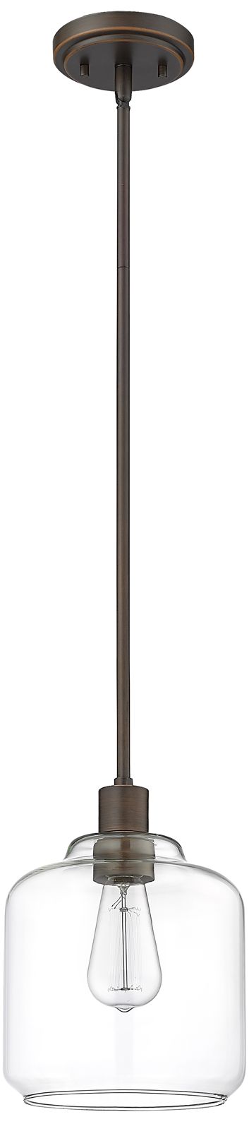 Image 2 Millennium Lighting Asheville 8" Wide Bronze Clear Glass Mini-Pendant more views