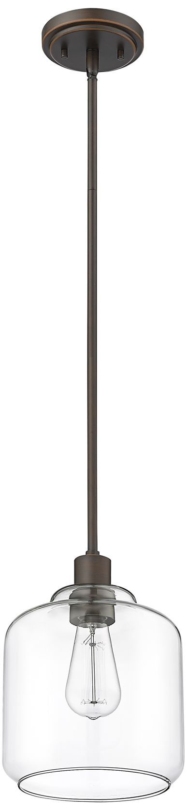 Image 3 Millennium Lighting Asheville 8" Wide Bronze Clear Glass Mini-Pendant more views