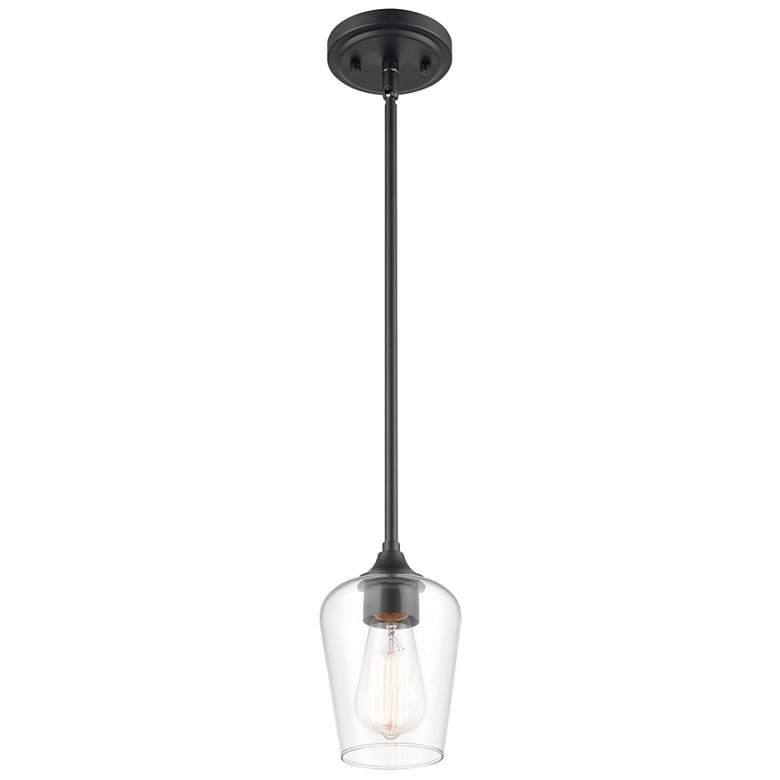Image 1 Millennium Lighting Ashford 1 Light 5" Mini-Pendant Fixture Matte Blac