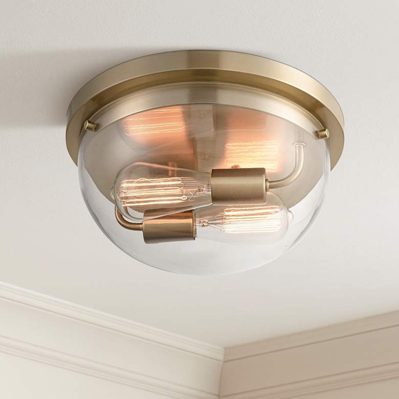 Image 1 Millennium Lighting Ashford 2 Light 13" Flush Mount Fixture Modern Gold