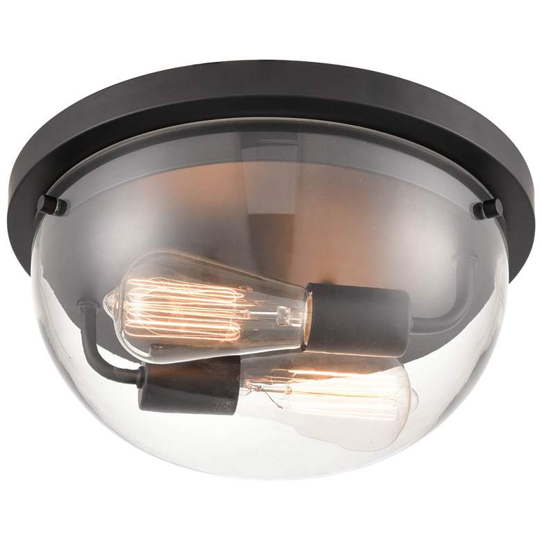 Image 1 Millennium Lighting Ashford 2 Light 13" Flush Mount Fixture Matte Blac