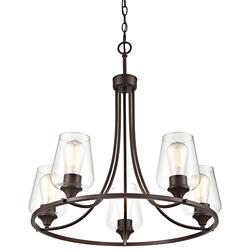 Millennium Lighting Ashford 25" Rubbed Bronze 5-Light Ring Chandelier