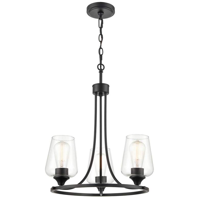 Image 1 Millennium Lighting Ashford 3 Light Chandelier Fixture in Matte Black