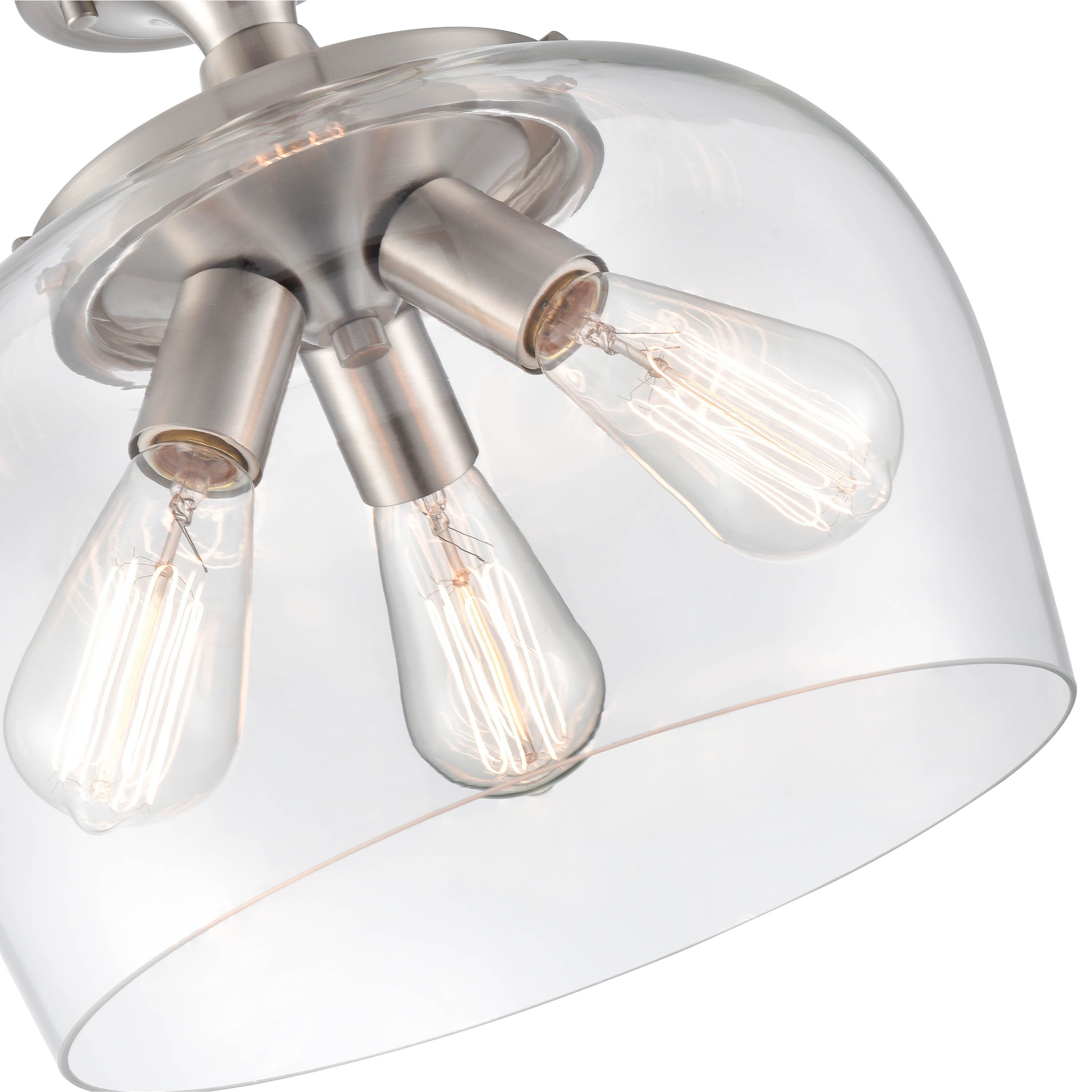 Image 2 Millennium Lighting Ashford 3 Light Semi-Flush in Brushed Nickel more views
