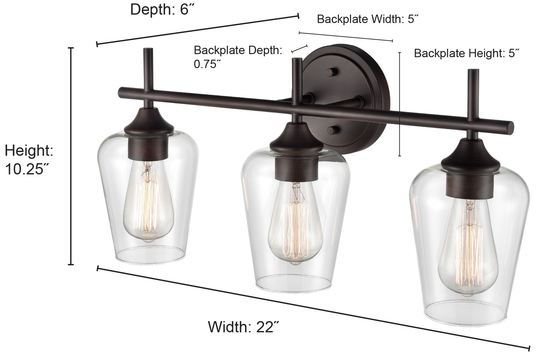 Image 4 Millennium Lighting Ashford 3 Light Vanity Fixture Matte Black more views