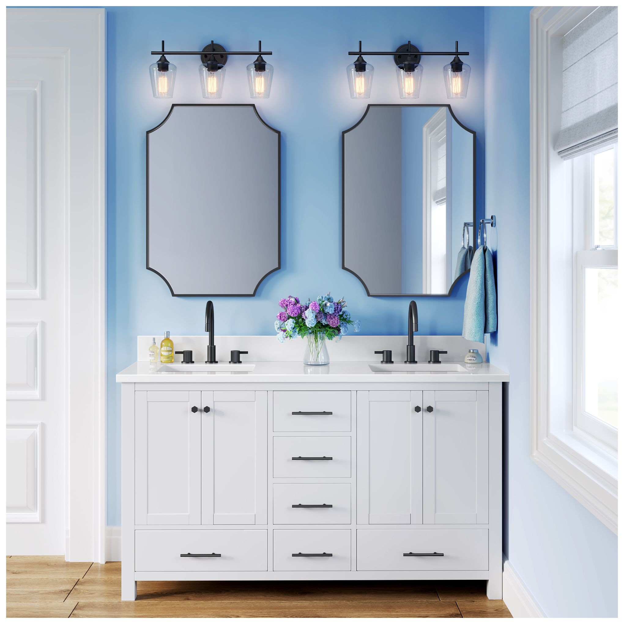 Image 5 Millennium Lighting Ashford 3 Light Vanity Fixture Matte Black more views