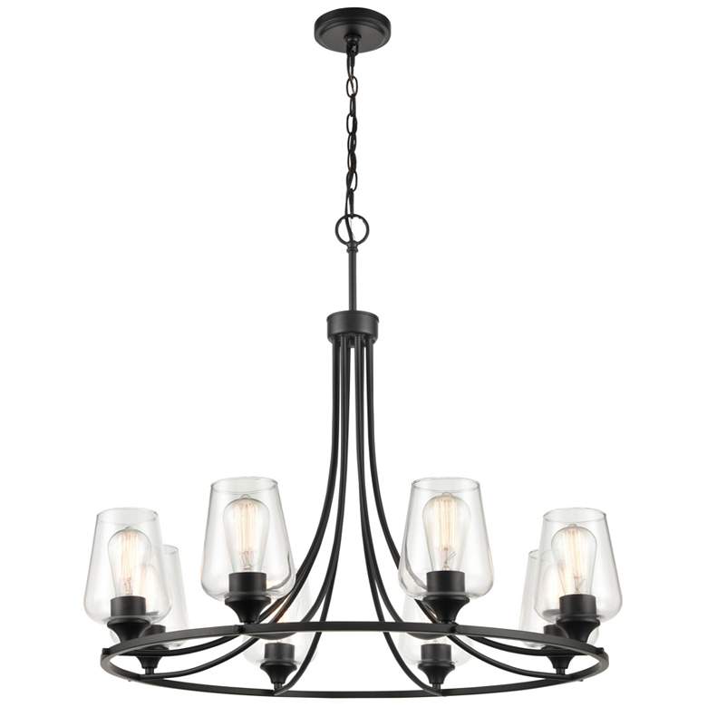 Image 1 Millennium Lighting Ashford 32" Matte Black 8-Light Ring Chandelier
