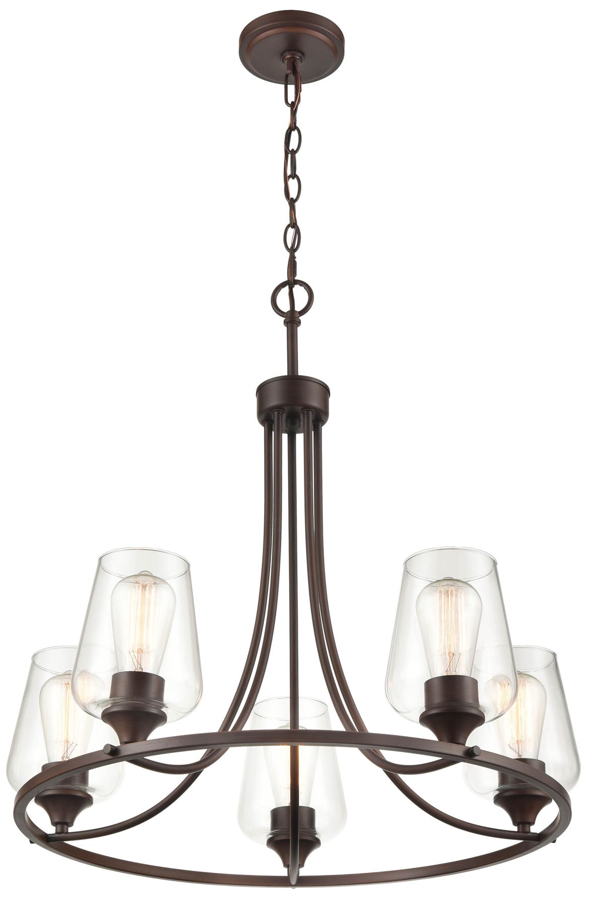 Image 2 Millennium Lighting Ashford 5 Light Chandelier in Rubbed Bronze