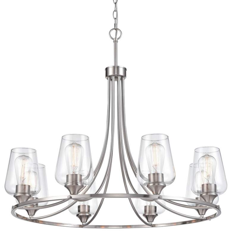 Image 1 Millennium Lighting Ashford 8 Light Chandelier in Brushed Nickel