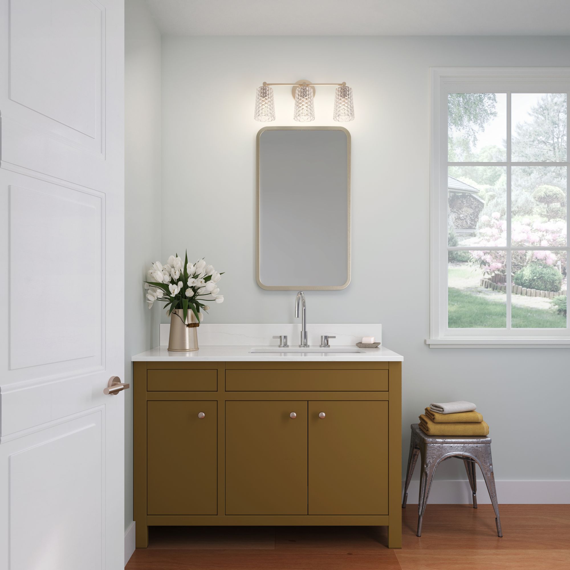 Image 6 Millennium Lighting Ashli 3 Light Vanity Fixture in Brushed Nickel more views