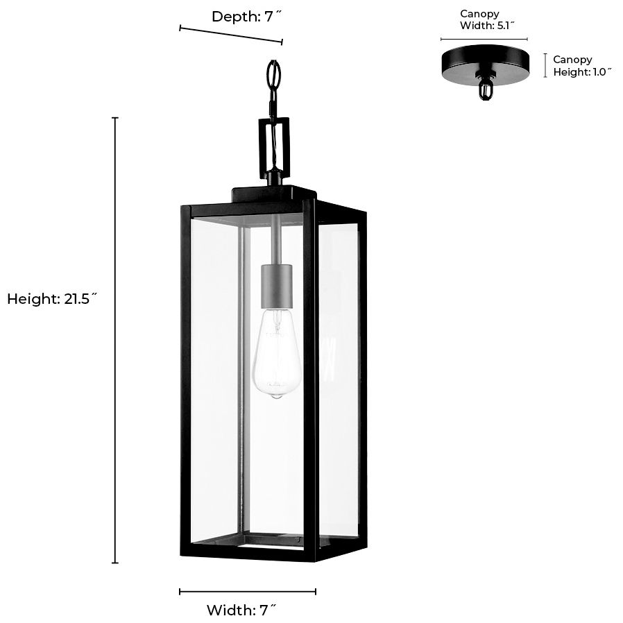 Image 6 Millennium Lighting Atless 1 Light Outdoor Pendant in Black more views