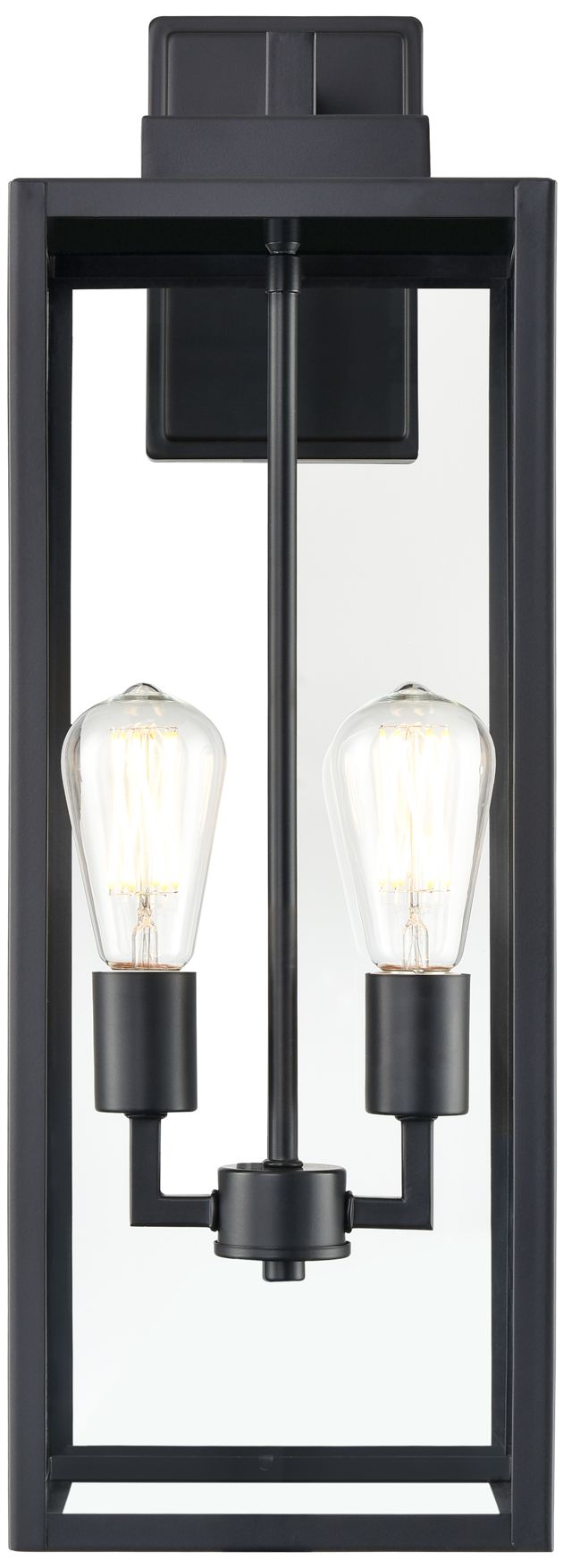 Millennium Lighting Atless 2 Light Outdoor Wall Lantern in Black
