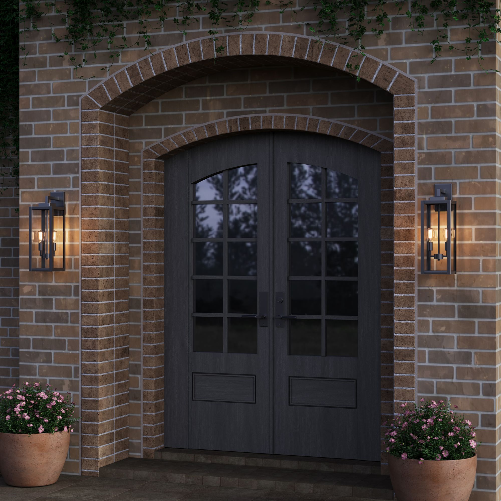 Image 7 Millennium Lighting Atless 2 Light Outdoor Wall Lantern in Black more views