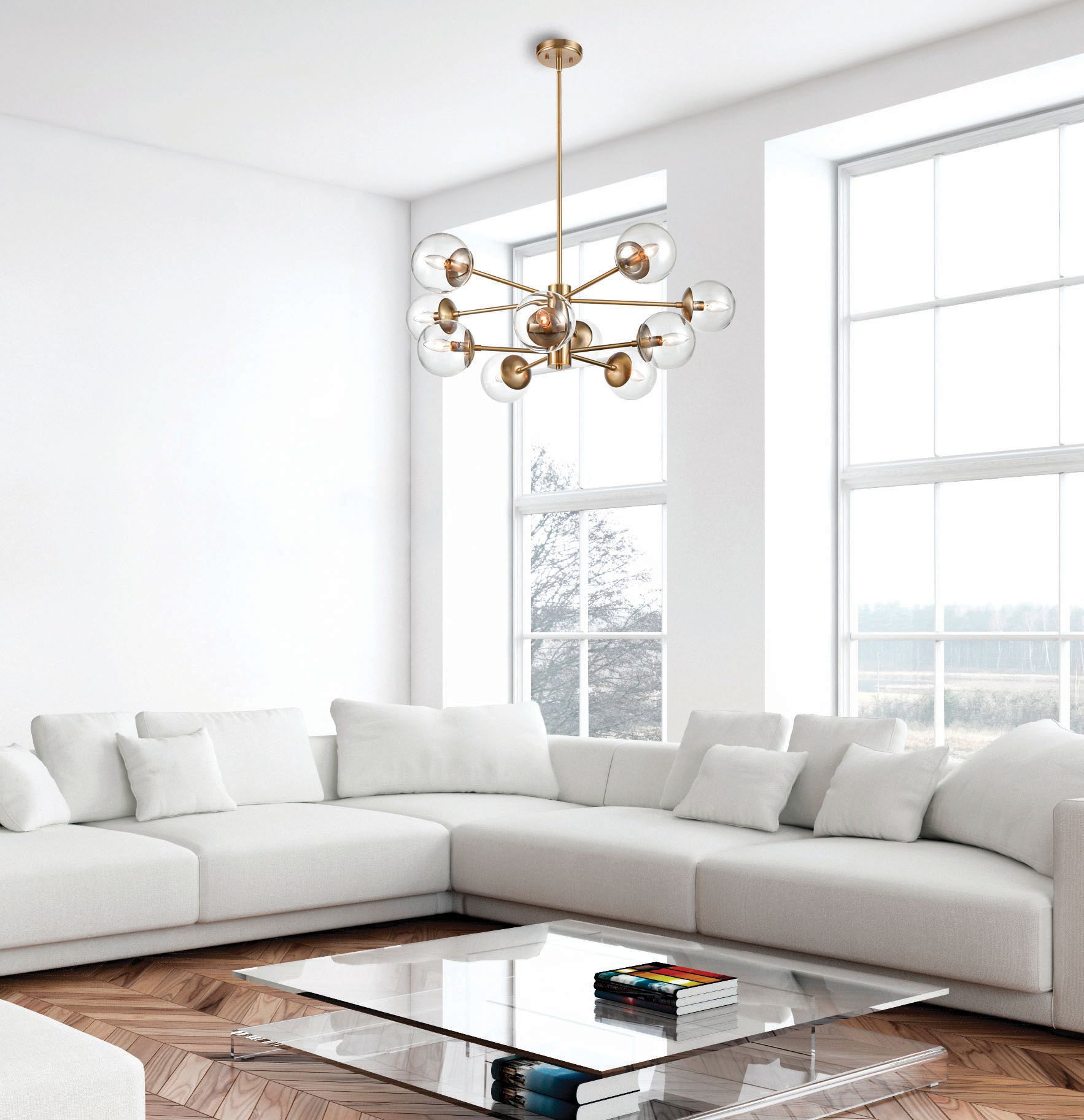 Image 5 Millennium Lighting Avell 10 Light Chandelier Fixture in Modern Gold more views