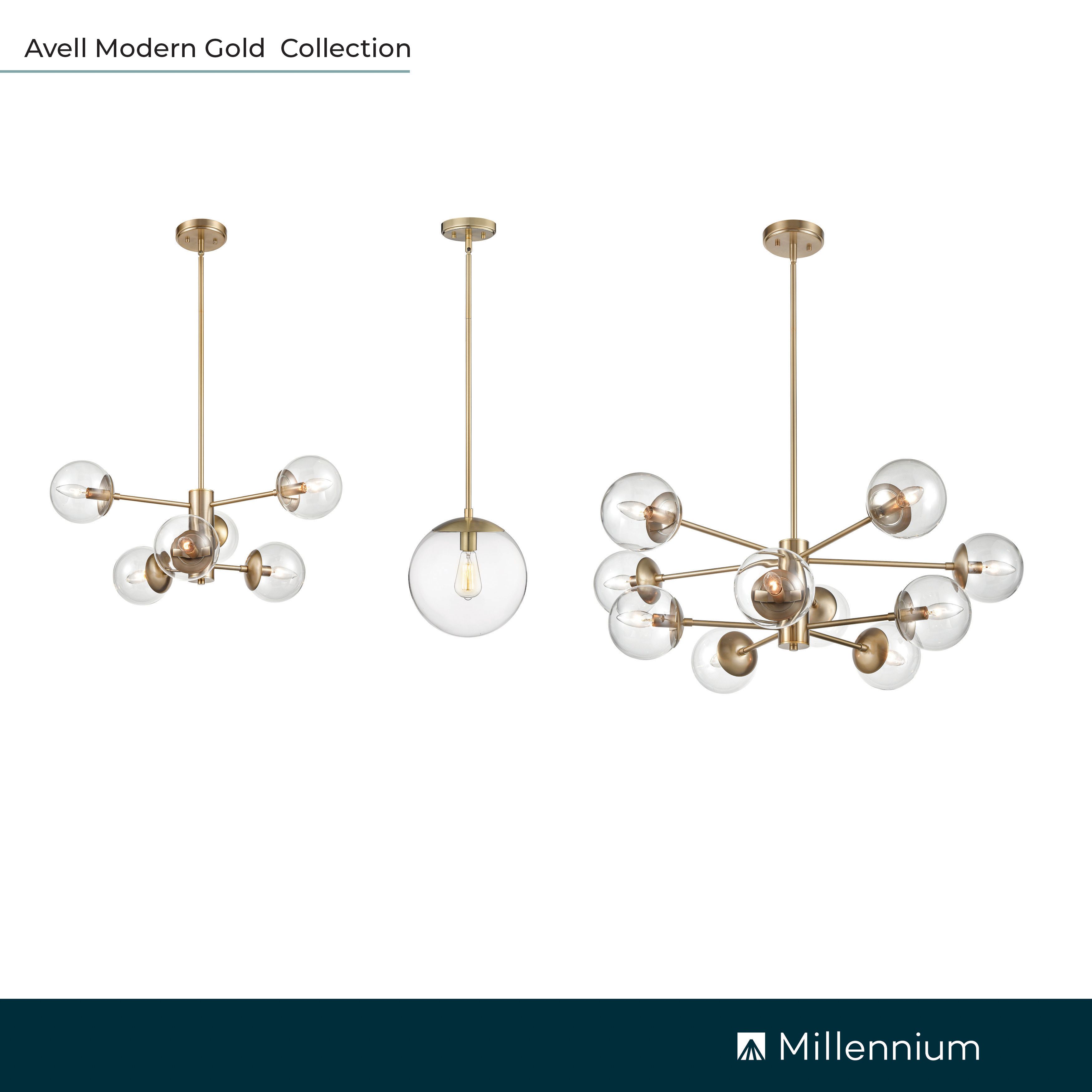 Image 6 Millennium Lighting Avell 10 Light Chandelier Fixture in Modern Gold more views