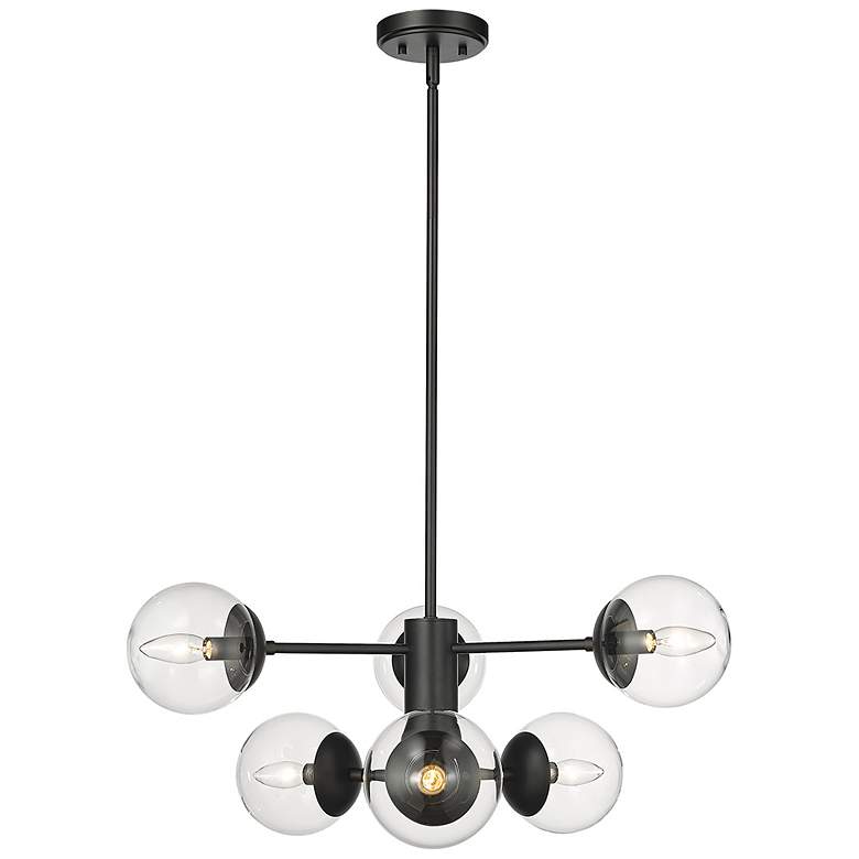 Image 1 Millennium Lighting Avell 6 Light Pendant Fixture in Matte Black