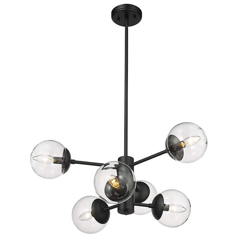Image 3 Millennium Lighting Avell 6 Light Pendant Fixture in Matte Black more views