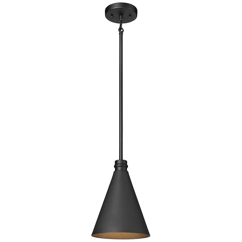 Image 1 Millennium Lighting Axston 1-Light Outdoor Pendant in Textured Black