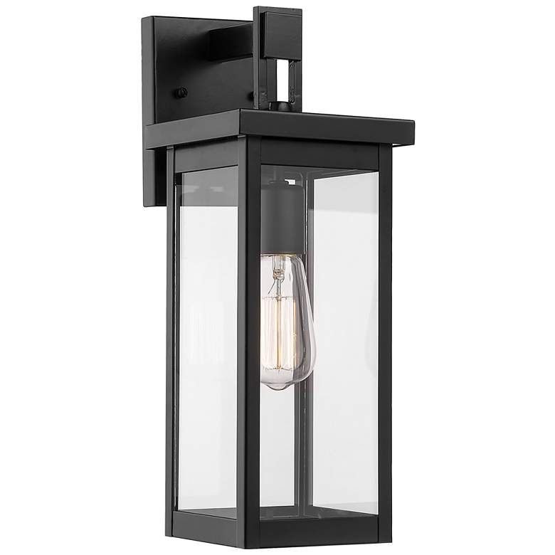 Image 1 Millennium Lighting Barkeley 1 Light 16 inch Outdoor Wall Sconce in Black